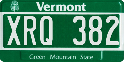 VT license plate XRQ382