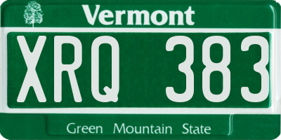 VT license plate XRQ383