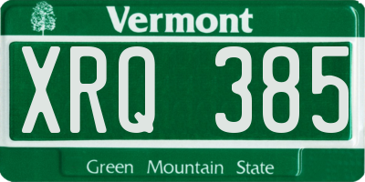 VT license plate XRQ385