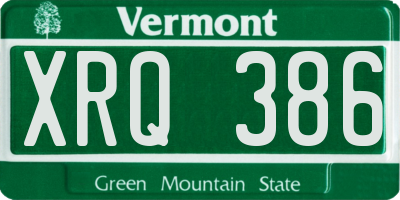 VT license plate XRQ386