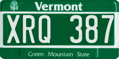 VT license plate XRQ387