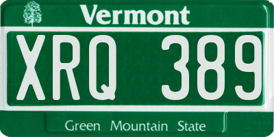 VT license plate XRQ389