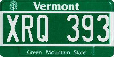 VT license plate XRQ393
