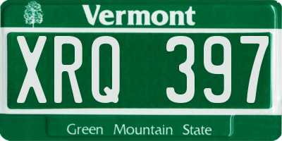 VT license plate XRQ397