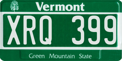VT license plate XRQ399