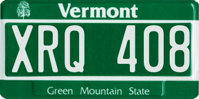 VT license plate XRQ408
