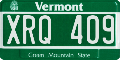 VT license plate XRQ409