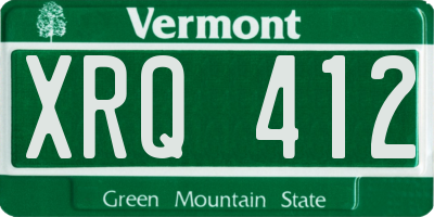 VT license plate XRQ412