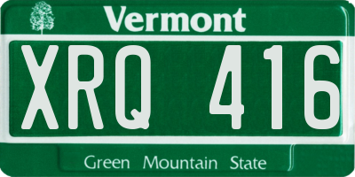 VT license plate XRQ416