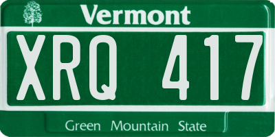 VT license plate XRQ417