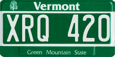VT license plate XRQ420