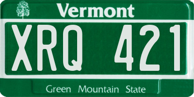 VT license plate XRQ421