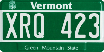 VT license plate XRQ423