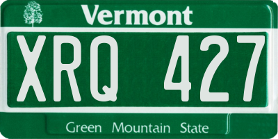 VT license plate XRQ427