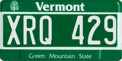VT license plate XRQ429