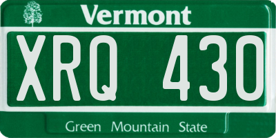 VT license plate XRQ430