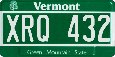 VT license plate XRQ432