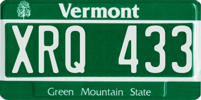 VT license plate XRQ433