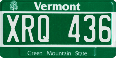VT license plate XRQ436