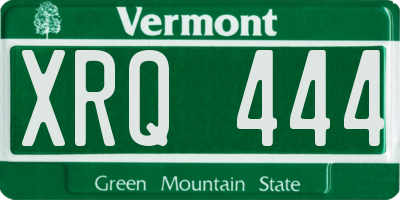 VT license plate XRQ444