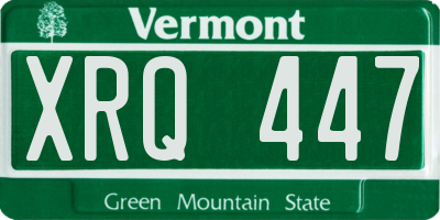 VT license plate XRQ447