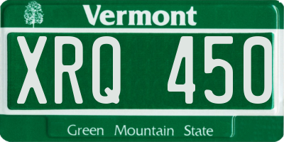 VT license plate XRQ450