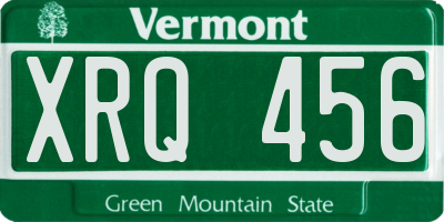 VT license plate XRQ456
