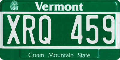 VT license plate XRQ459
