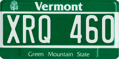 VT license plate XRQ460