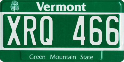 VT license plate XRQ466