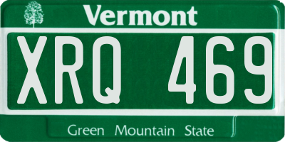 VT license plate XRQ469