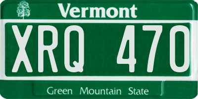 VT license plate XRQ470