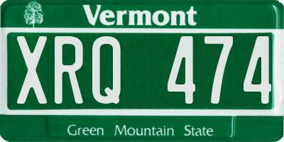 VT license plate XRQ474