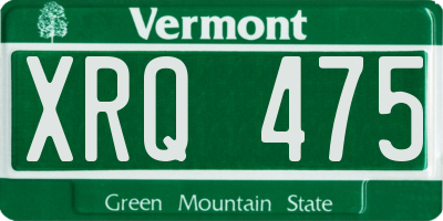 VT license plate XRQ475