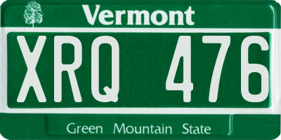 VT license plate XRQ476