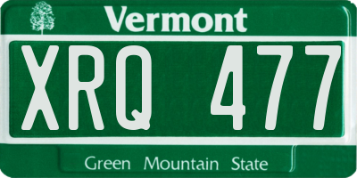 VT license plate XRQ477