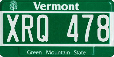VT license plate XRQ478