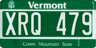 VT license plate XRQ479