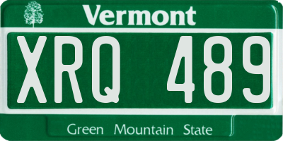 VT license plate XRQ489