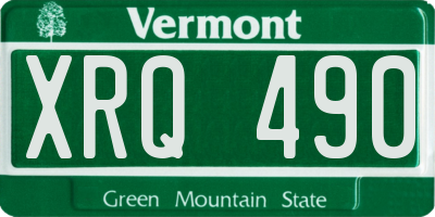 VT license plate XRQ490