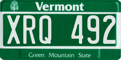 VT license plate XRQ492
