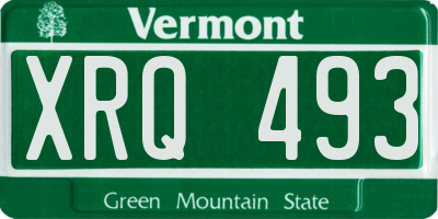 VT license plate XRQ493