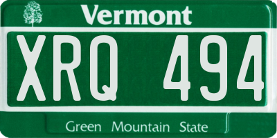 VT license plate XRQ494