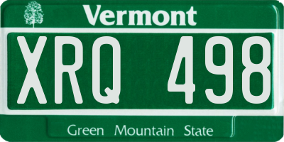 VT license plate XRQ498