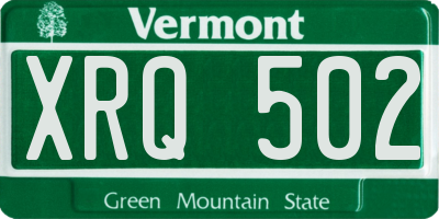 VT license plate XRQ502