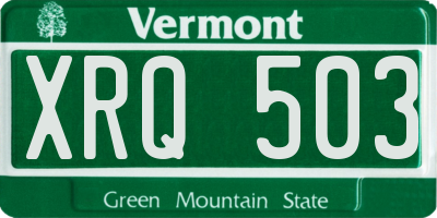 VT license plate XRQ503