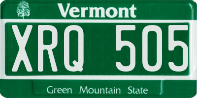VT license plate XRQ505