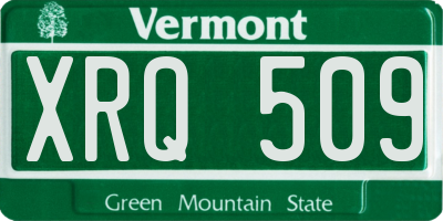 VT license plate XRQ509
