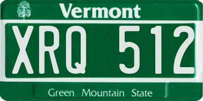 VT license plate XRQ512