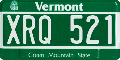 VT license plate XRQ521